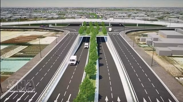 Infografía de la ampliación de la Carretera Nacional 13, con un paso subterráneo en el cruce de Binh Loi (Pham Van Dong). (Fuente: Servicio de Construcción de Ciudad Ho Chi Minh)