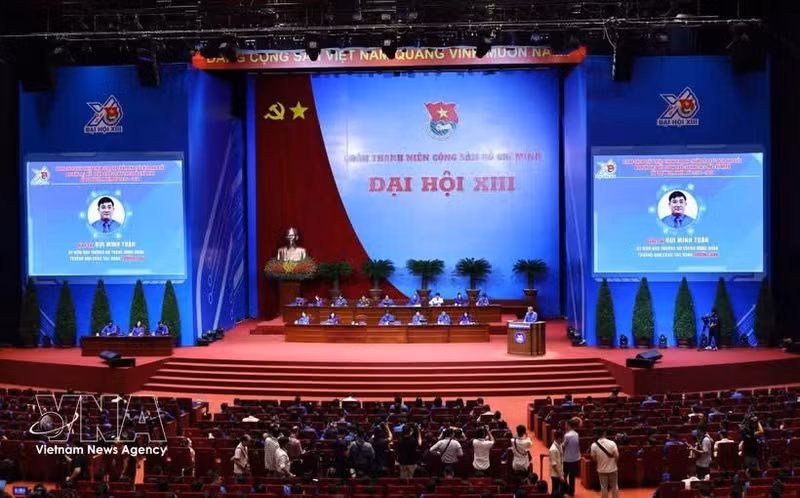 Primera sesión del XIII Congreso Nacional de la Unión de la Juventud de Vietnam. (Foto: VNA)