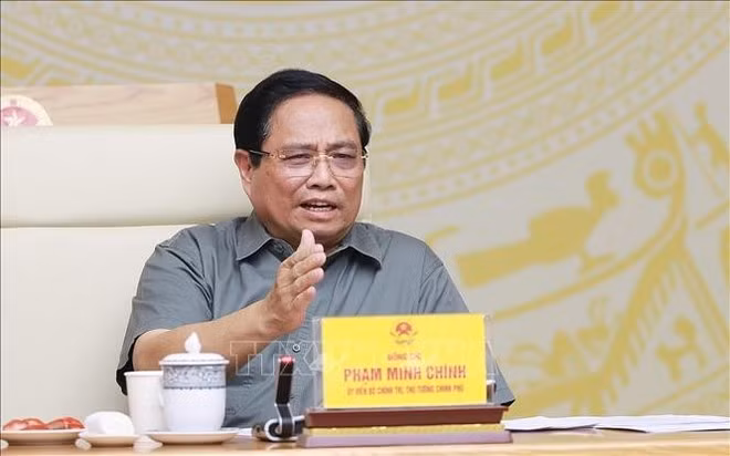 El primer ministro Pham Minh Chinh habla en el evento (Fuente: VNA)