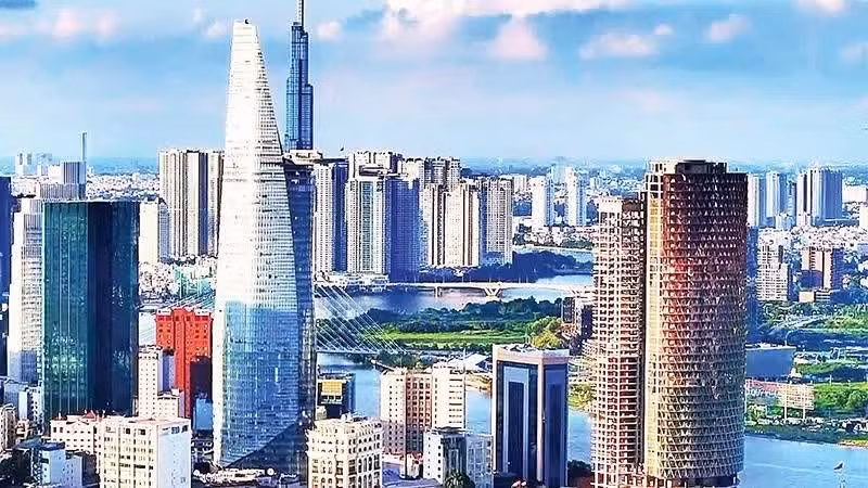 Los edificios financieros en Ciudad Ho Chi Minh.