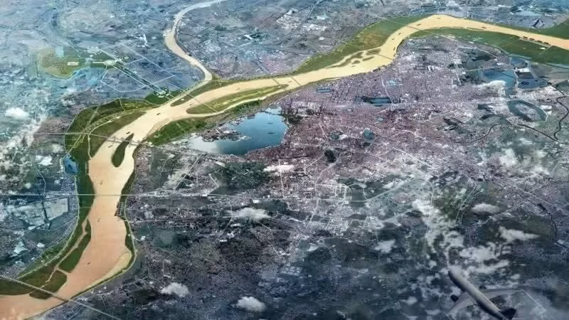 Orientación de desarrollo del área urbana en ribera derecha del río Rojo