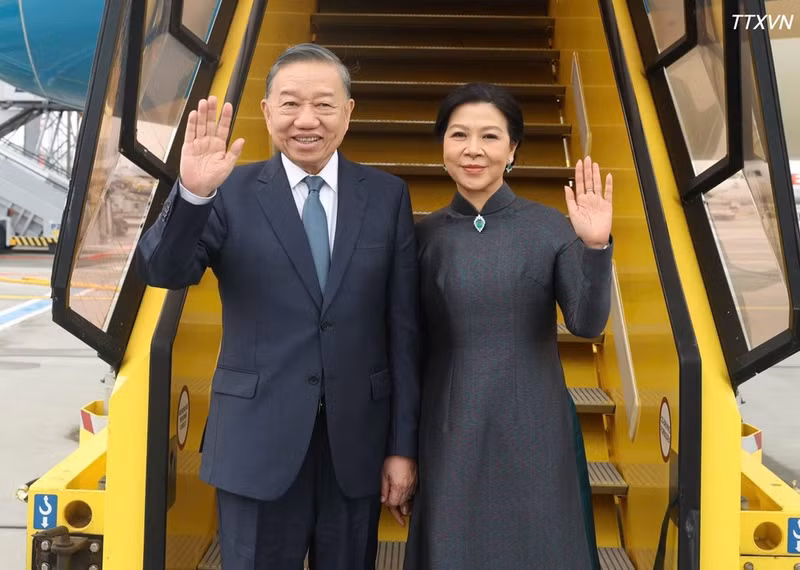 El secretario general del Partido Comunista y presidente de Vietnam, To Lam, y su esposa, Ngo Phuong Ly, concluyen su visita de Estado a Dinamarca.