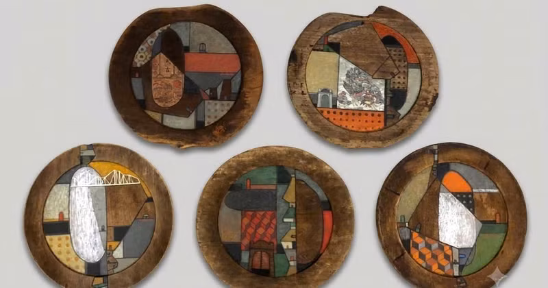 Una obra realizada en óleo sobre madera expuesta en la muestra. (Foto: Comité organizador)