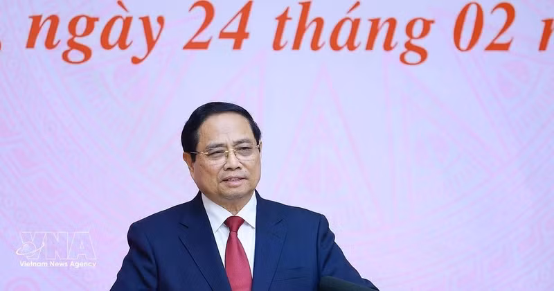 El primer ministro de Vietnam, Pham Minh Chinh, interviene en el evento.