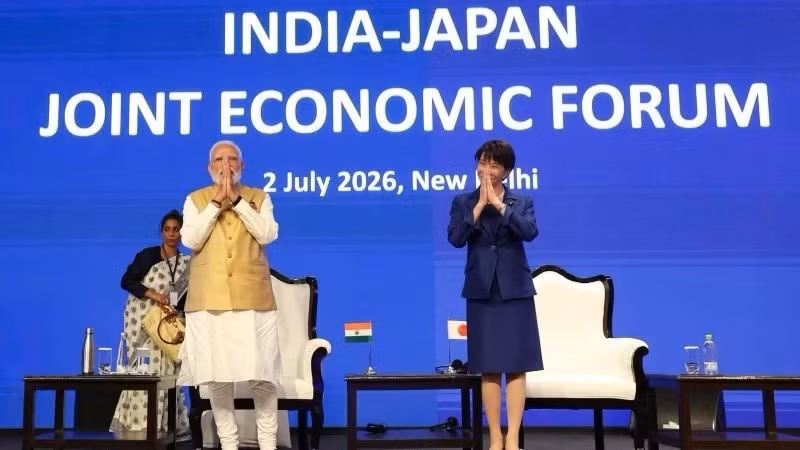 El primer ministro de la India, Narendra Modi, y su homóloga japonesa, Sanae Takaichi. (Fuente: Oficina del Primer Ministro de la India).