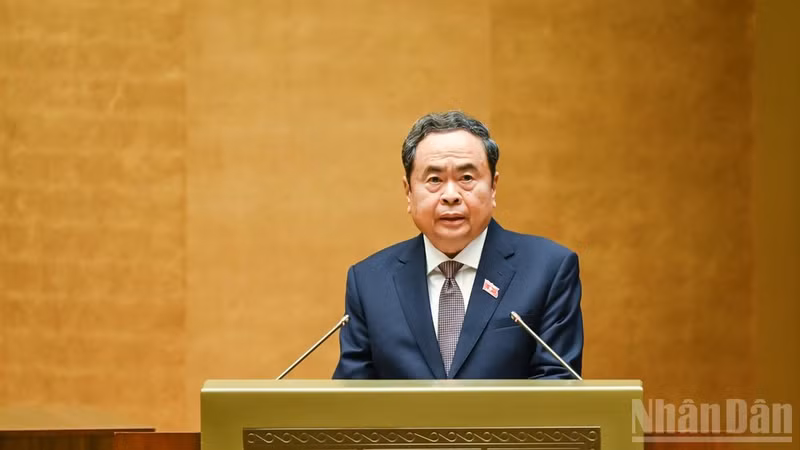 El presidente del Parlamento de Vietnam, Tran Thanh Man, en el segundo período de sesiones de la Asamblea Nacional del XVI Legislatura (Foto: VNA)