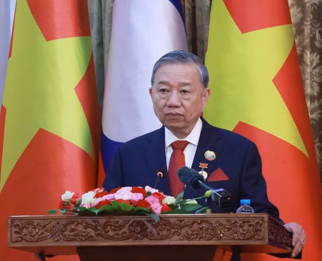 El secretario general del Partido Comunista de Vietnam (PCV), To Lam, en el evento. (Fuente: VNA)