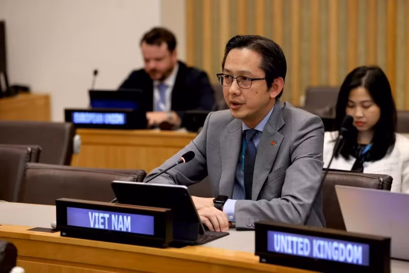 El embajador Do Hung Viet, jefe de la Misión Permanente de Vietnam ante la ONU, en el evento. (Fuente: VNA)