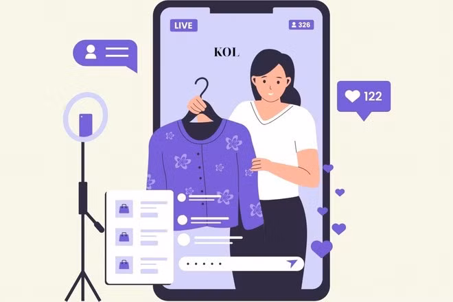 Hoy en día, los KOL no solo comparten contenido personal, sino que también se convierten en socios importantes de empresas y marcas en campañas publicitarias y negocios en línea. (Fuente: haiquanonline.com.vn)