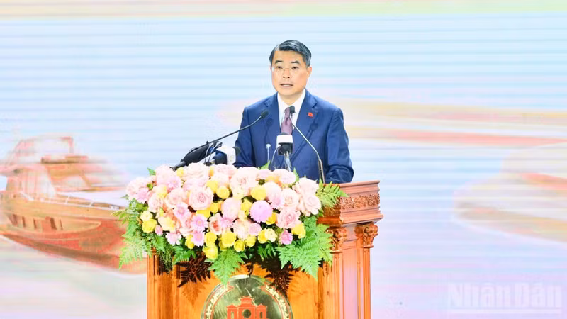 El primer ministro de Vietnam, Le Minh Hung, interviene en la cita. (Foto: Thanh Giang)