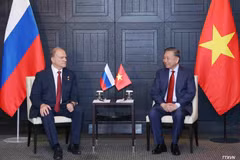 El secretario general del Partido Comunista y presidente de Vietnam, To Lam, y el presidente del Partido Comunista de Rusia, Gennady Zyuganov. (Foto: VNA)