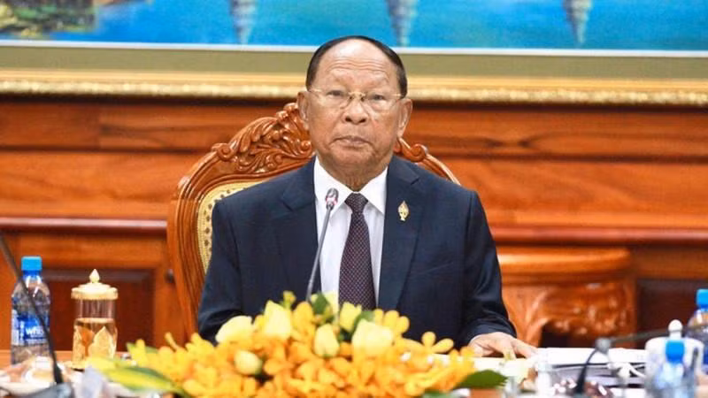 El presidente de la Asamblea Nacional de Camboya, Samdech Heng Samrin. (Fotografía: VNA)