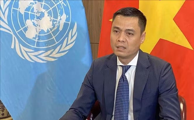 El embajador Dang Hoang Giang, jefe de la delegación de Vietnam ante las Naciones Unidas. (Fotografía: VNA)
