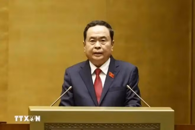 El presidente de la Asamblea Nacional de Vietnam, Tran Thanh Man, en el octavo período de sesiones parlamentarias (Fuente: VNA)