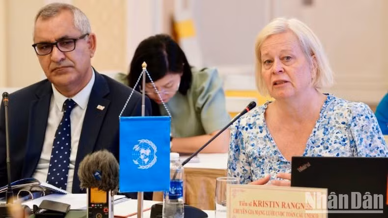 La delegación de expertos de la Unesco.