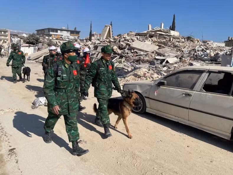 El equipo de perros recastistas y los ingenieros militares realizaron la labor de rescate y salvamento.