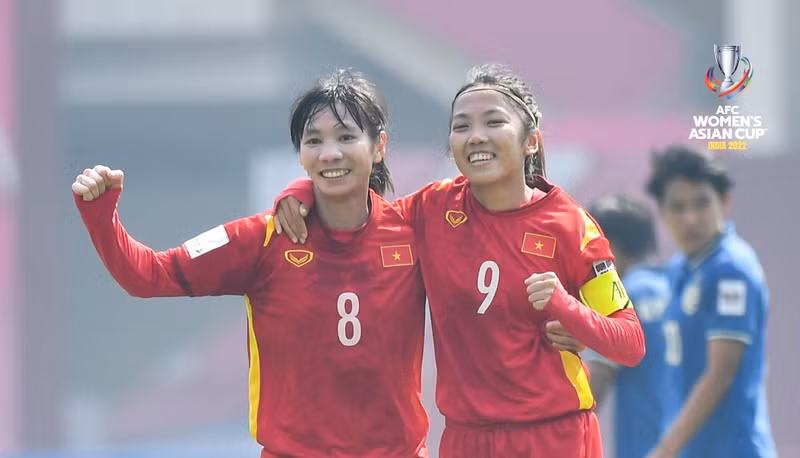La delantera Huynh Nhu con la camiseta número 9.