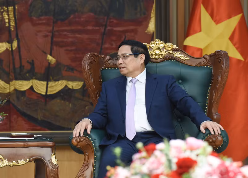 El premier vietnamita habla en el encuentro.
