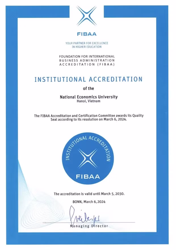 Universidad vietnamita obtiene acreditación FIBAA. (Fotografía: Internet)
