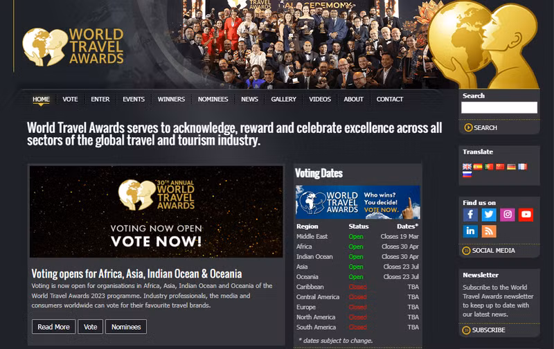 El sitio web de WTA.