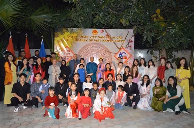 Vietnamitas participantes en la reunión en Egipto. (Fotograf'ia: VNA)