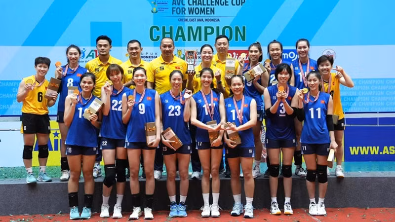 La selección de voleibol femenino de Vietnam.