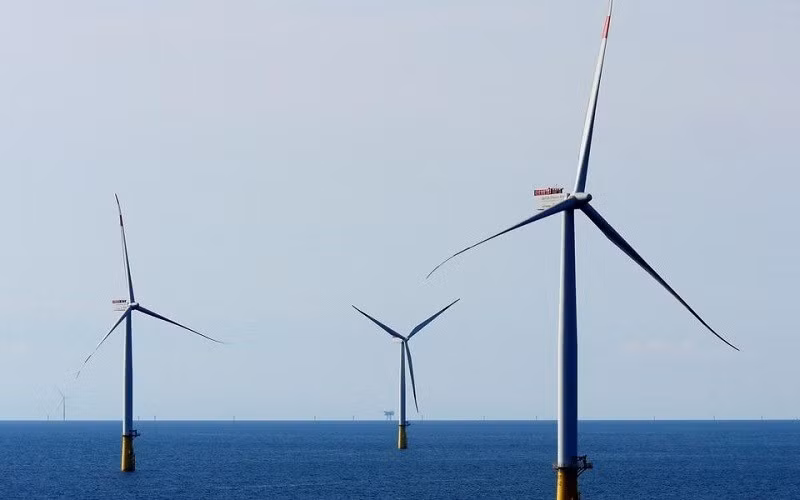 Panorama de planta eólica marina Dan Tysk, a unos 90 kilómetros de la playa Esbjerg (Dinamarca). (Fotografía: Reuters)