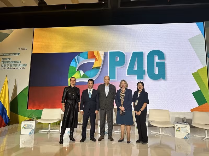Dang Quoc Khanh, ministro de Recursos Naturales y Medio Ambiente de Vietnam, en la tercera Cumbre P4G. (Fotografía: VNA)