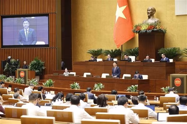 El ministro de Justicia, Le Thanh Long, en sesión interpelación. (Fotografía: VNA)
