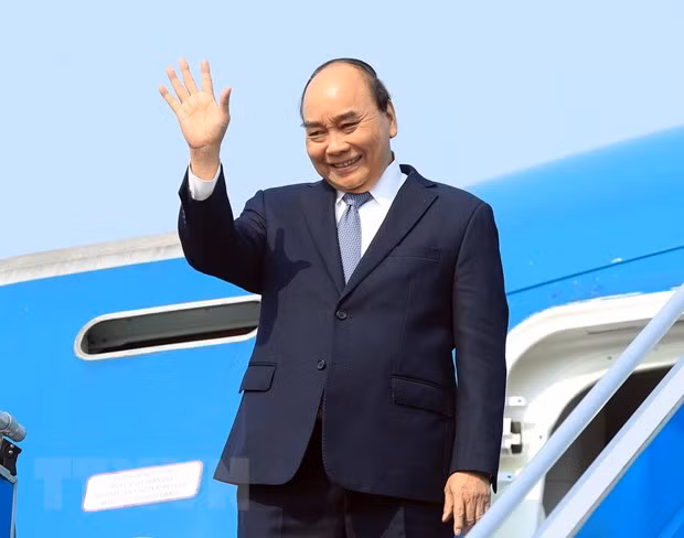 El presidente vietnamita Nguyen Xuan Phuc inicia la visita oficial a Indonesia. (Fotografía: VNA)