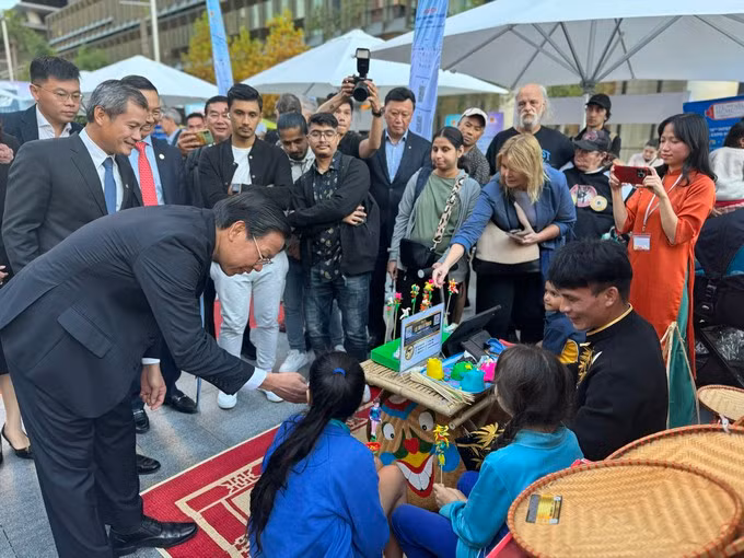 El stand de Ciudad Ho Chi Minh en la Semana de Promoción de Turismo de Vietnam en Australia.