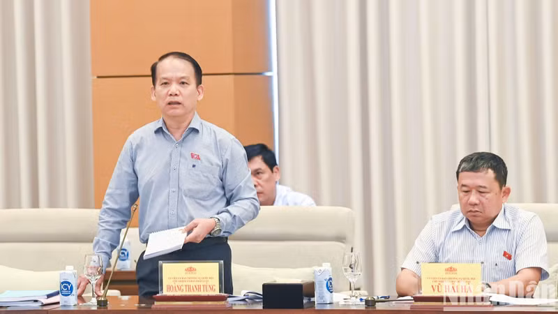 El jefe de la Comisión de Asuntos Jurídicos de la AN, Hoang Thanh Tung, en su intervención.