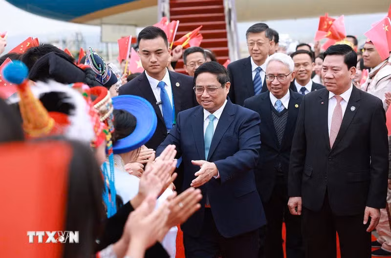Acto de bienvenida al premier vietnamita. (Foto: VNA) Acto de bienvenida al premier vietnamita. (Foto: VNA)