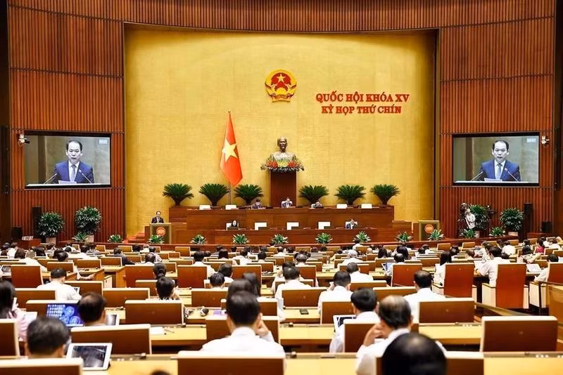 En una sesión de la Asamblea Nacional de Vietnam. (Foto: VNA)