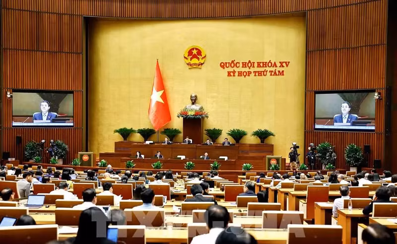 Los diputados de la Asamblea Nacional (AN) de Vietnam de la XV Legislatura evalúan la situación de la ejecución del presupuesto estatal para 2024. (Foto: VNA)