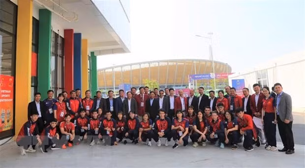 La delegación vietnamita en la Aldea de Atletas. (Foto: VNA)