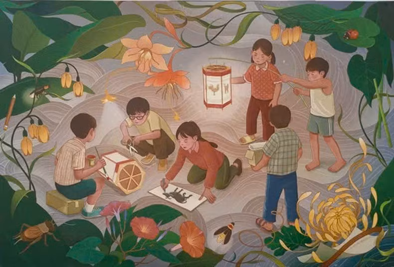 La obra "Recuerdos del Festival del Medio Otoño" del artista Duy To.