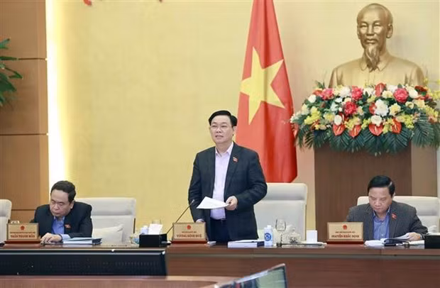 El presidente de la Asamblea Nacional de Vietnam, Vuong Dinh Hue, en la cita. (Fotografía: VNA)