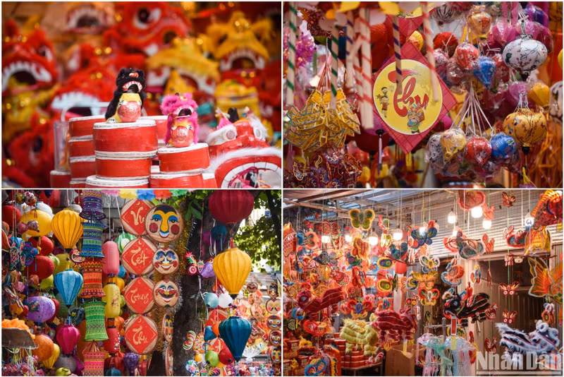 Una amplia gama de juguetes tradicionales del Festival del Medio Otoño llama la atención de los visitantes, quienes llegan para divertirse y comprar productos típicos de esta festividad otoñal.