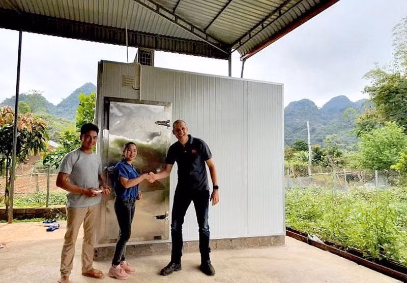 Almacenamiento en frío en la Cooperativa de Agricultura Orgánica de Dong Sang, en la comuna homónima, en el distrito de Moc Chau.