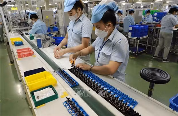 Fabricación de electrodomésticos en el parque industrial Vietnam - Singapore en la provincia de Binh Duong. (Fotografía: VNA)