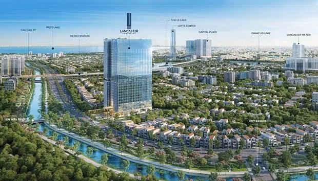 La torre de oficinas de Lancaster Luminaire, ubicada en la calle Lang, distrito de Dong Da, Hanói. (Fotografía: CBRE)