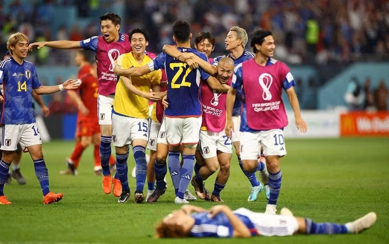 Japón celebra su victoria. (Fotografía: Reuters)