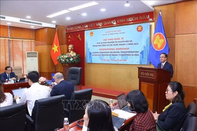 El viceministro vietnamita del Interior, Vu Chien Thang, en la cita. (Foto: VNA)