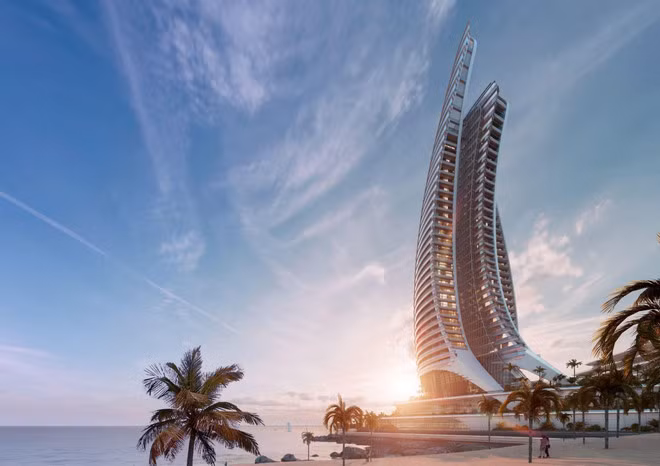 La Torre Aspiración promete convertirse en un nuevo símbolo de la isla de las perlas cuando esté terminada a tiempo para el APEC que se celebrará en Phu Quoc. (Foto: Sun Group)