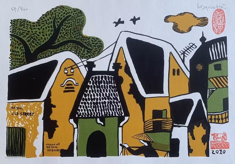 Una obra exhibida en la exposición (Foto: hanoimoi.com.vn)