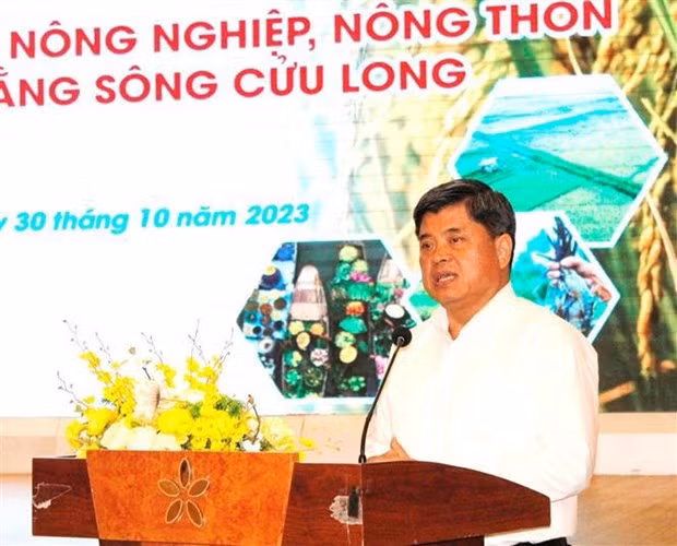El viceministro de Agricultura y Desarrollo Rural de Vietnam Tran Thanh Nam habla en el evento (Foto:VNA)