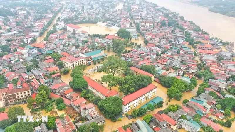 Inundaciones en Yen Bai. (Foto: VNA)