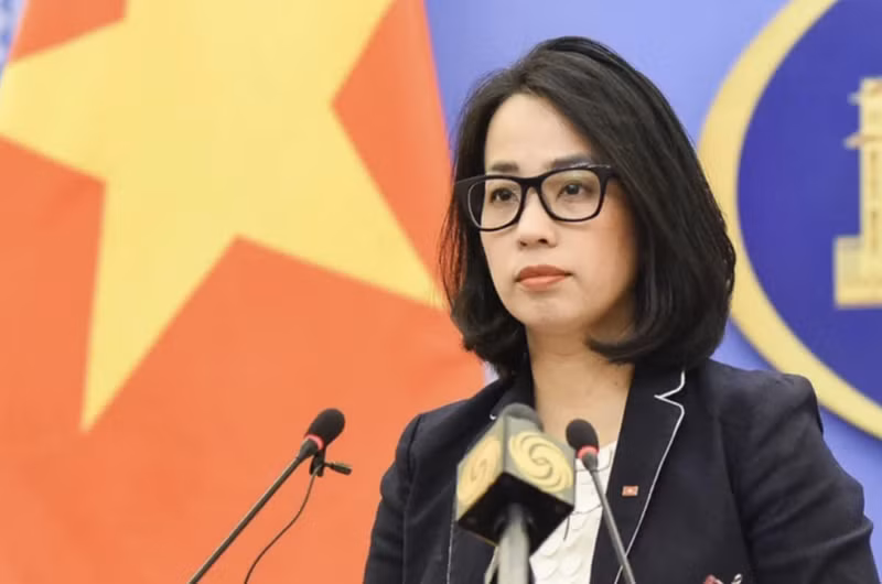 La portavoz de la Cancillería vietnamita, Pham Thu Hang. 
