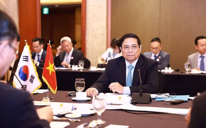 El primer ministro vietnamita, Pham Minh Chinh, en el evento (Foto: VNA)